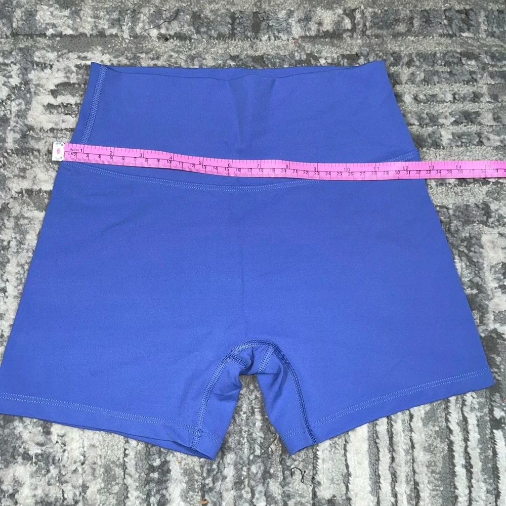 Blue Women's High-Waisted Shorts - Picture 2 of 6